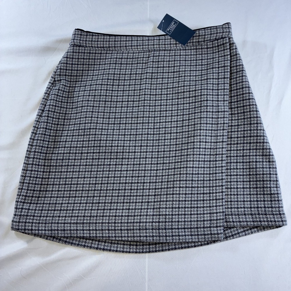 Abercrombie & Fitch Houndstooth Design Side Zipper Lined Skirt Women's Small New